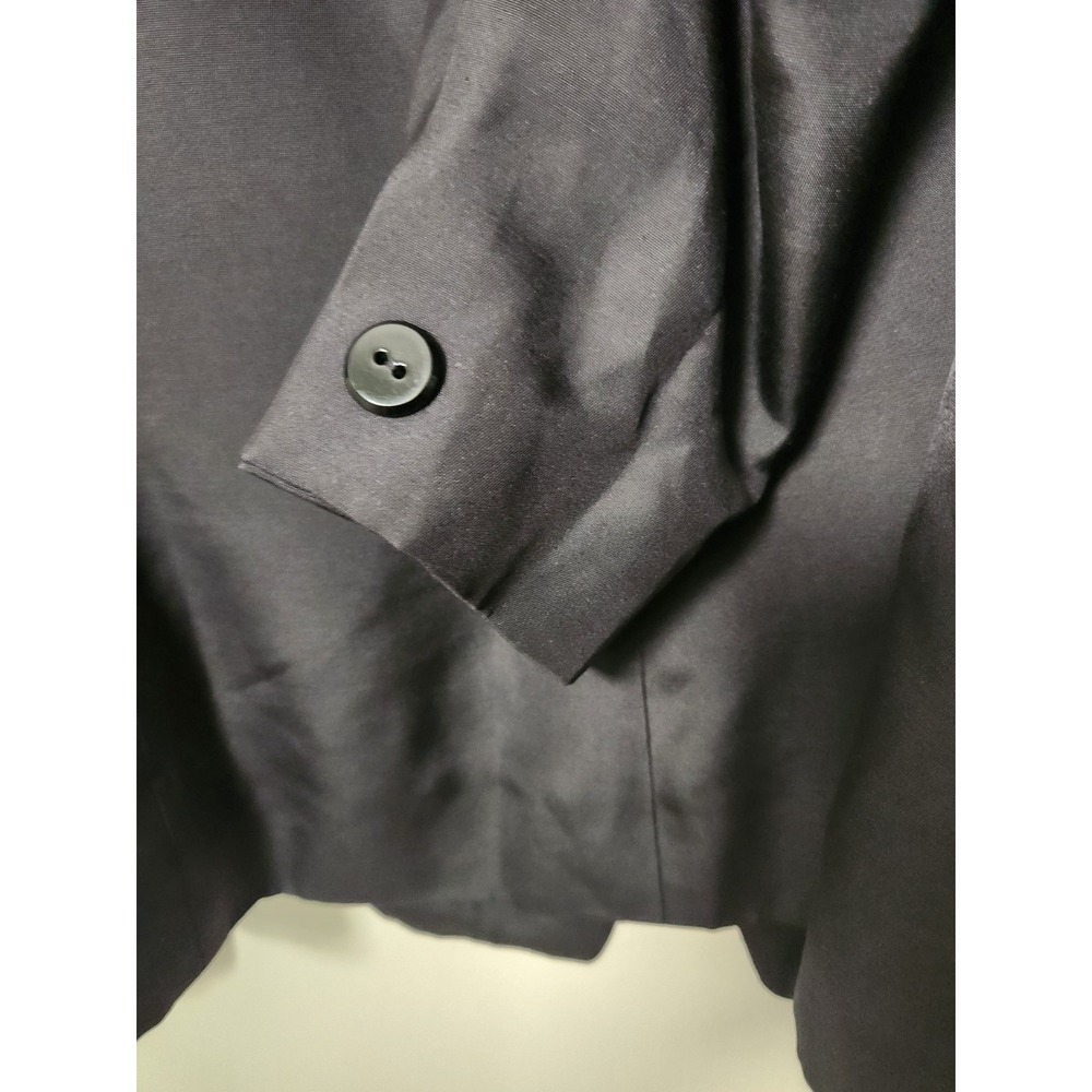 Dana‎ Buchman Silk Wool Blazer Jacket Black Single Breasted One Button Lined Lrg - Picture 7 of 13